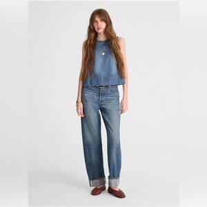 NWT Madewell Pieced Barrel Leg Jean Size 30T Mosby Wash